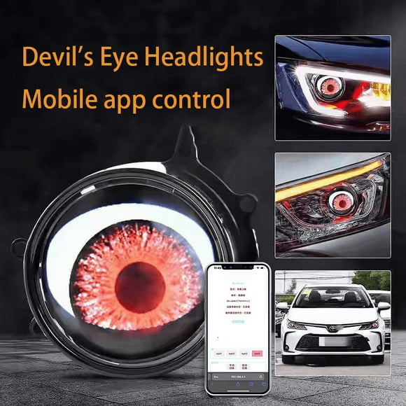 Eyes Light for Cars LED Dynamic Eye Car Lights for Car 2024 New Eyes Light Lens Adjustable Eye Color 12v Eyes Automotive Light Bulbs for Any Car Model