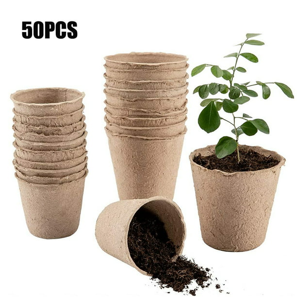 50 PCS Seed Starter Pots Indoor/Outdoor Biodegradable Planter Pot for Germination Seedling, Starting Nursery Pots Gardening Tool Walmart.com