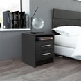 thumbnail image 2 of TUHOME Eter Nightstand Engineered Wood Nightstands in  Black, 2 of 8