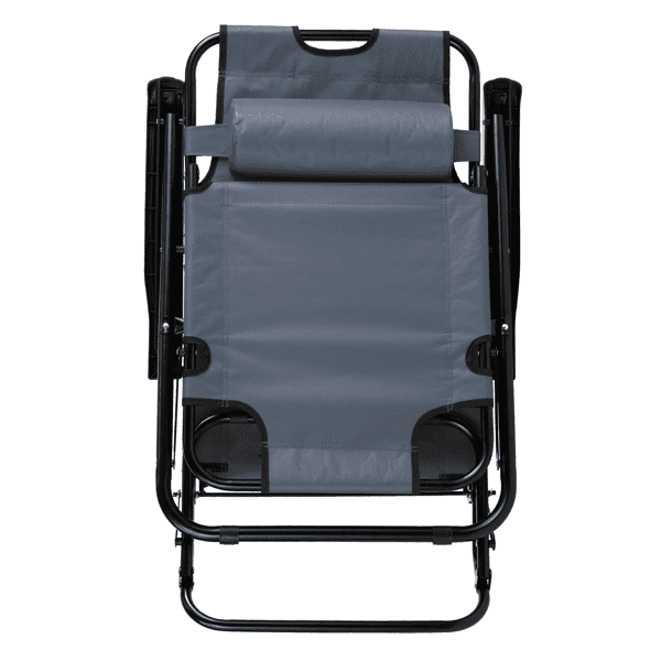 Folding Recliner Chair, Portable Extendable Folding Reclining Chairs for Indoor Outdoor, Grey