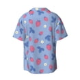 thumbnail image 7 of Kdxio Men's Hawaiian Shirt for Men Short Sleeve Shirt Strawberry And Flowers Summer Casual Holiday Beach Button Down T-Shirts, 7 of 7