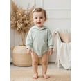 thumbnail image 6 of Rdhnmea Baby Girl Boy Hoodie Romper Sweatshirt Newborn Solid Color Long Sleeve Hoody Bodysuit Front Pocket Infant Spring Clothes Outfit, 6 of 9