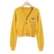 thumbnail image 2 of Camisa de punto para mujer, suelta, retro, de manga larga, con botones, suéter, abrigo de otoño, amarillo Eigraketly AP001150-02B, 2 of 7