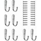 thumbnail image 1 of 8pcs Heavy Duty Wall Mounted Hooks for Towels and Coats, Metal Robe Hangers with 24 Screws for Bathroom Use, 1 of 5