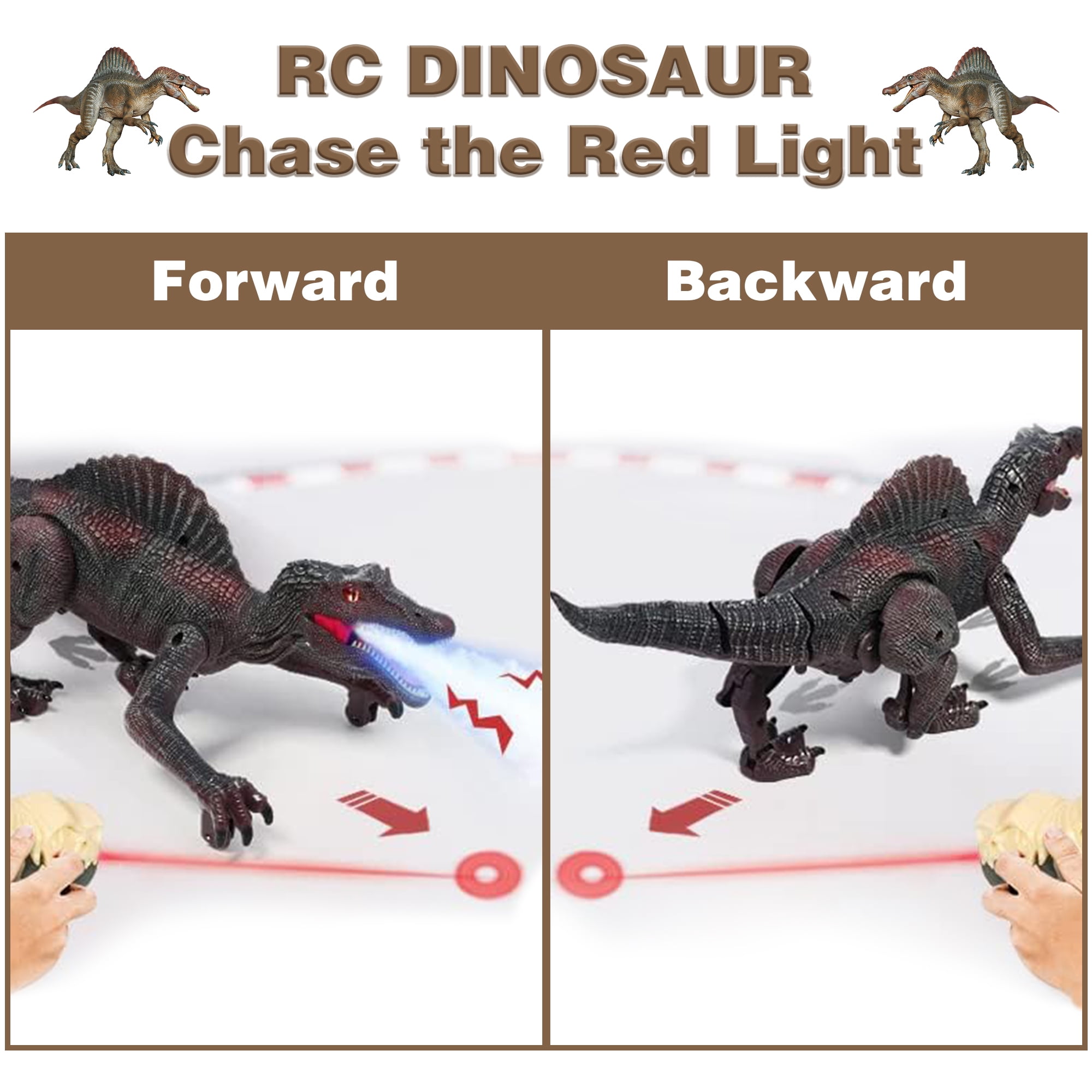 Richgv Remote Control Dinosaur Toys for Boys 3-8 Year, Light Chasing Walking Dinosaur Boys Toys RC Robot Dinosaur Toys for Kids Gift for Boys Girls