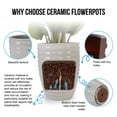 thumbnail image 5 of Large Ceramic Planter, 16.54 Inch Milk White Modern Flowerpot with Drainage Hole for Indoor Outdoor, Patio, Garden, Living Room, 5 of 9