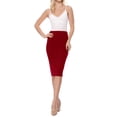 thumbnail image 4 of Women's 2 Pack High Waist Stretch Pull On Pencil Midi Skirt Casual Office Soft Fit Skirt, 4 of 5