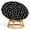 Black, variant on Vargottam Papasan Cushion Slipcover 55" - Durable Waterproof Fabric with Side Zipper & 8 Tie Strings - Patio/Indoor - Floral Print