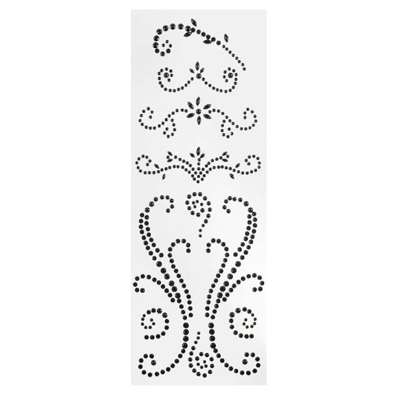 Recollections Black Flourish Design Stickers, 12 Pack