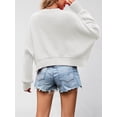 thumbnail image 5 of Women'S Sweater Fall Crew Neck Batwing Sleeve Pullover Sweaters White S, 5 of 7