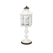 Homestead Christmas Snowflake Small Floor Lantern - White - Benzara