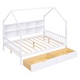 thumbnail image 4 of Kidkapers White Full Montessori House Bed: Low Bed Frame with 2 Storage Drawers, Storage Shelves, Safety Guardrail, Window, 4 of 5