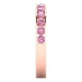 thumbnail image 4 of 0.39 ctw Wedding Band for Women - 18K Rose Gold Simulated Pink Diamond Stackable Eternity Ring, 4 of 6