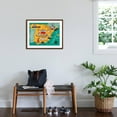 thumbnail image 3 of Art.com Illustrated Map of Spain Art Print by Daria_I, Brown Frame Wall Art, 29" x 23", 3 of 5