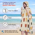 thumbnail image 4 of Hooded Beach Towel Adult Bath Poncho Towels Soft Absorbent Quick Dry for Surf Swim Pool Men Women Teens Various Beer Glasses, 4 of 7