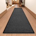 thumbnail image 1 of Alfombra pasillera AREDO 61 x 305 cm antideslizante, lavable, negra, 1 of 7