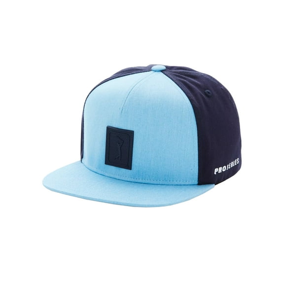 PGA Tour Golf 2-Tone Snap Back Flat Brim Adjustable Hat, Allure Heather -