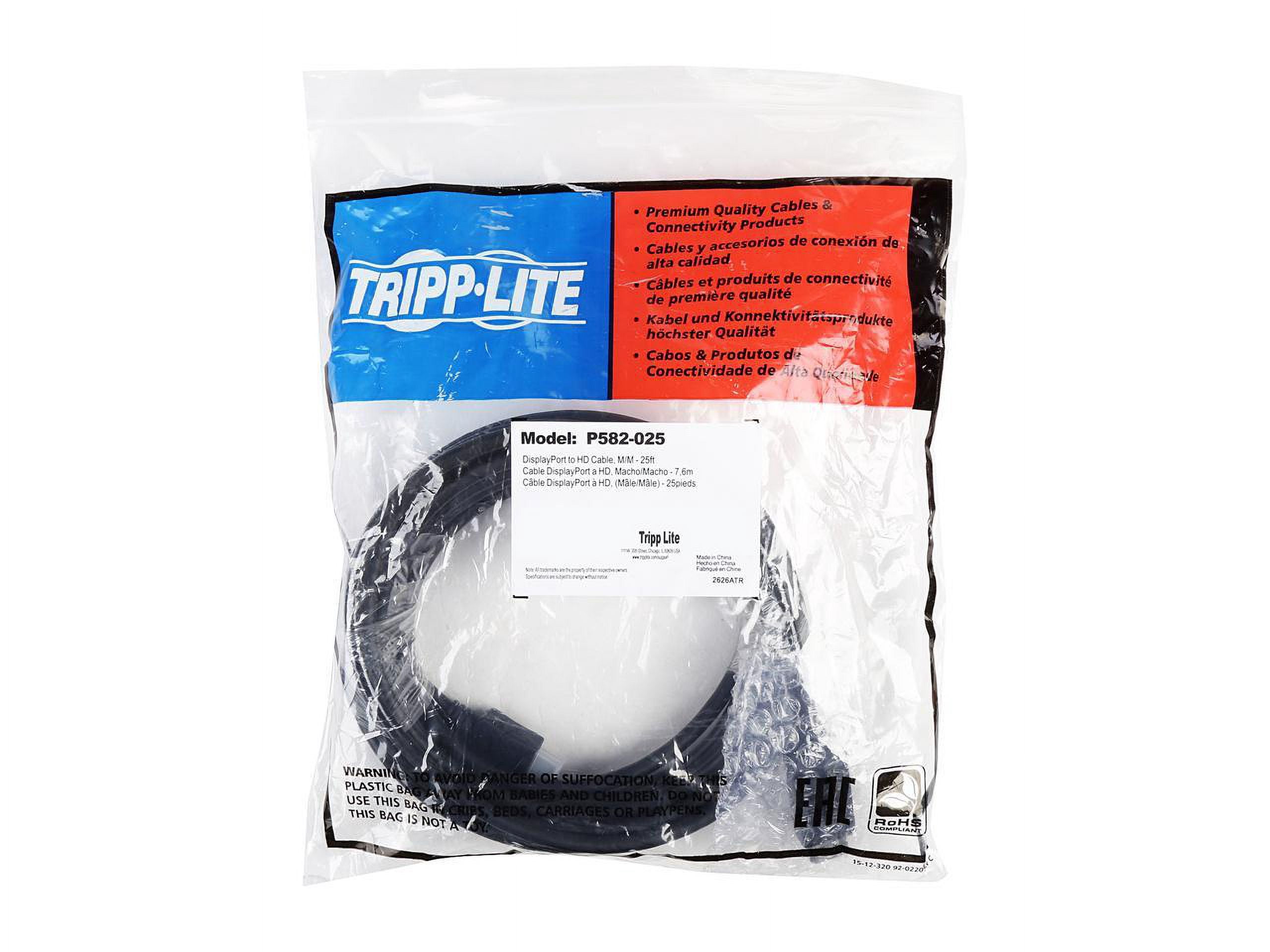 Tripp Lite DisplayPort to HD Adapter Cable (M/M), DP to HDMI, 1080p, 25 ft. 25' (P582-025)