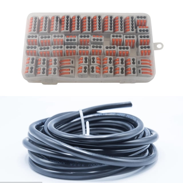 Kit de 50 tuercas para conectores de cables con palanca, terminales eléctricos aislados, universales de primera calidad con estuche, conector de