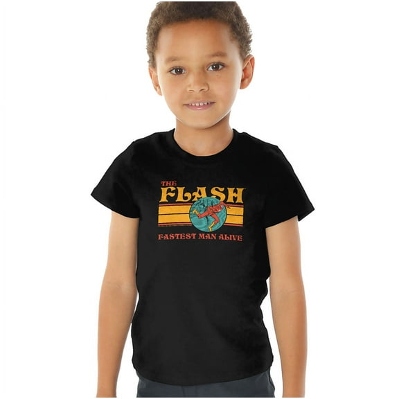 The Flash 70'S Flash 1 Kids T Shirt (4) for Youth Toddler Boys and Girls, Black