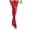 Red, variant on Women's Metallic Leather Lace Splicing Stockings Clubwear Thigh High Hosiery Shinny Stockings for Party Black M