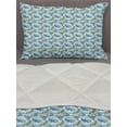 thumbnail image 3 of Plane Comforter & Sham Bedding Set, Cartoon Planes and Helicopters in the Air Between Clouds Toy Art, 3 pcs Duvet Set Microfiber Filling Quilt, 5 Sizes, Yellow and Blue, by Ambesonne, 3 of 4
