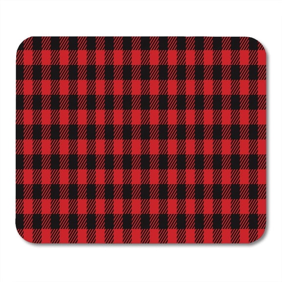 SIDONKU Flannel Red and Black Lumberjack Buffalo Plaid Pattern Napkin Checkered Mousepad Mouse Pad Mouse Mat 9x10 inch