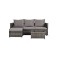 thumbnail image 2 of 2 Pieces Patio Furniture Set Outdoor Woven Sectional L-Shaped Wicker Conversation Set with Ottoman and Detachable Lounger Table for Backyard Poolside, 2 of 7