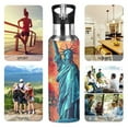 thumbnail image 7 of Yayeee 20oz Insulated Water Bottle Double Wall Stainless Steel with Flip Straw Lid, American Fireworks Pattern, 7 of 7
