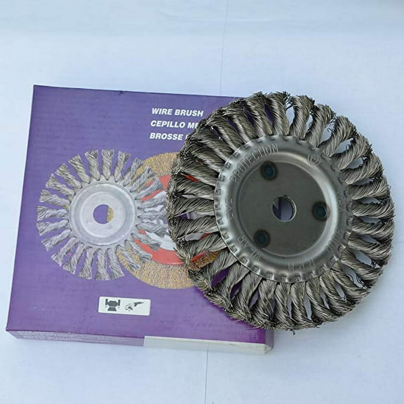 4" 6" Twisted Knotted Wire Brush 5/8" & 7/8" Arbor Grinding Cleaner for Angle Grinder
