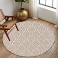thumbnail image 2 of Round Rugs 5Ft, Brown Round Area Rug Washable Indoor Throw Carpet, Modern Abstract Art Farmhouse Soft Non Slip Circle Rug for Cabinet Bathroom Home Decor Aesthetic, 2 of 8