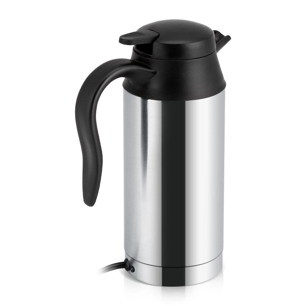 750ml Stainless Steel Electric Car Kettle Heating Cup Coffee Mug Travel