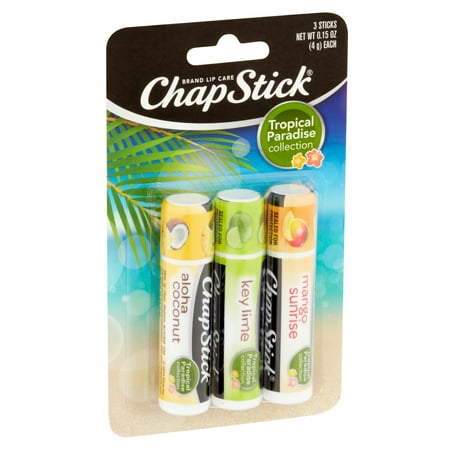 chapstick Tropical Paradise collection Lip care Size .15 Ounce, 3 ...