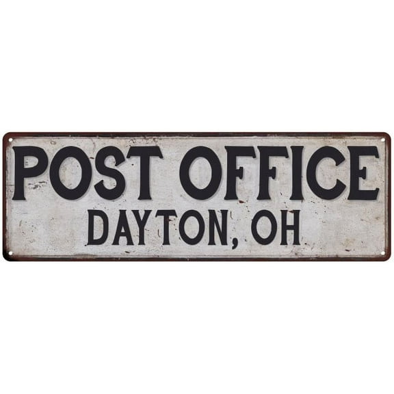 Dayton, Oh Post Office Metal Sign Vintage 6x18 106180011177