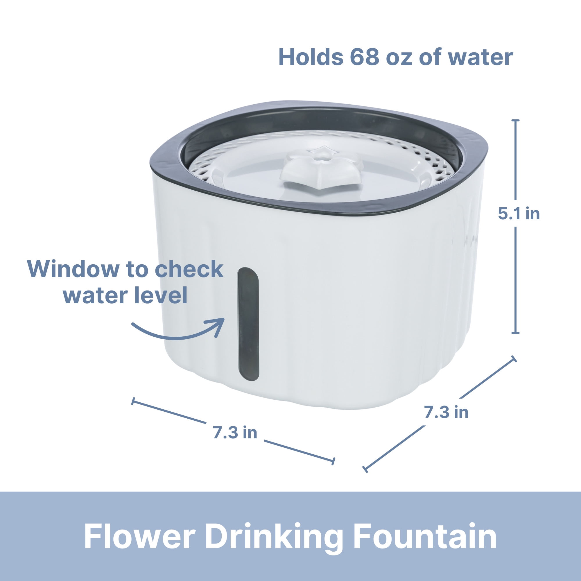 TRIXIE Flower Drinking Fountain for Dogs and Cats, 68oz Automatic Water Dispenser