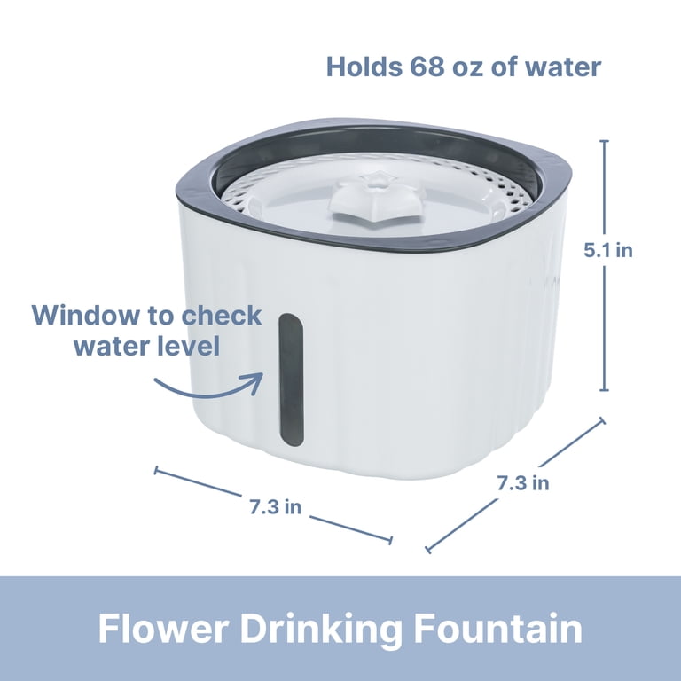 TRIXIE Flower Drinking Fountain for Dogs and Cats, 68oz Automatic