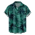 thumbnail image 4 of Qicasul Men Hawaiian Print Short Sleeve Button Down Shirt,S, 4 of 5