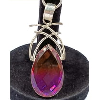 Multi color Ametrine Pendant Finest Quality 80 Carat Pear cut Certified 925 Steeling silver With Free