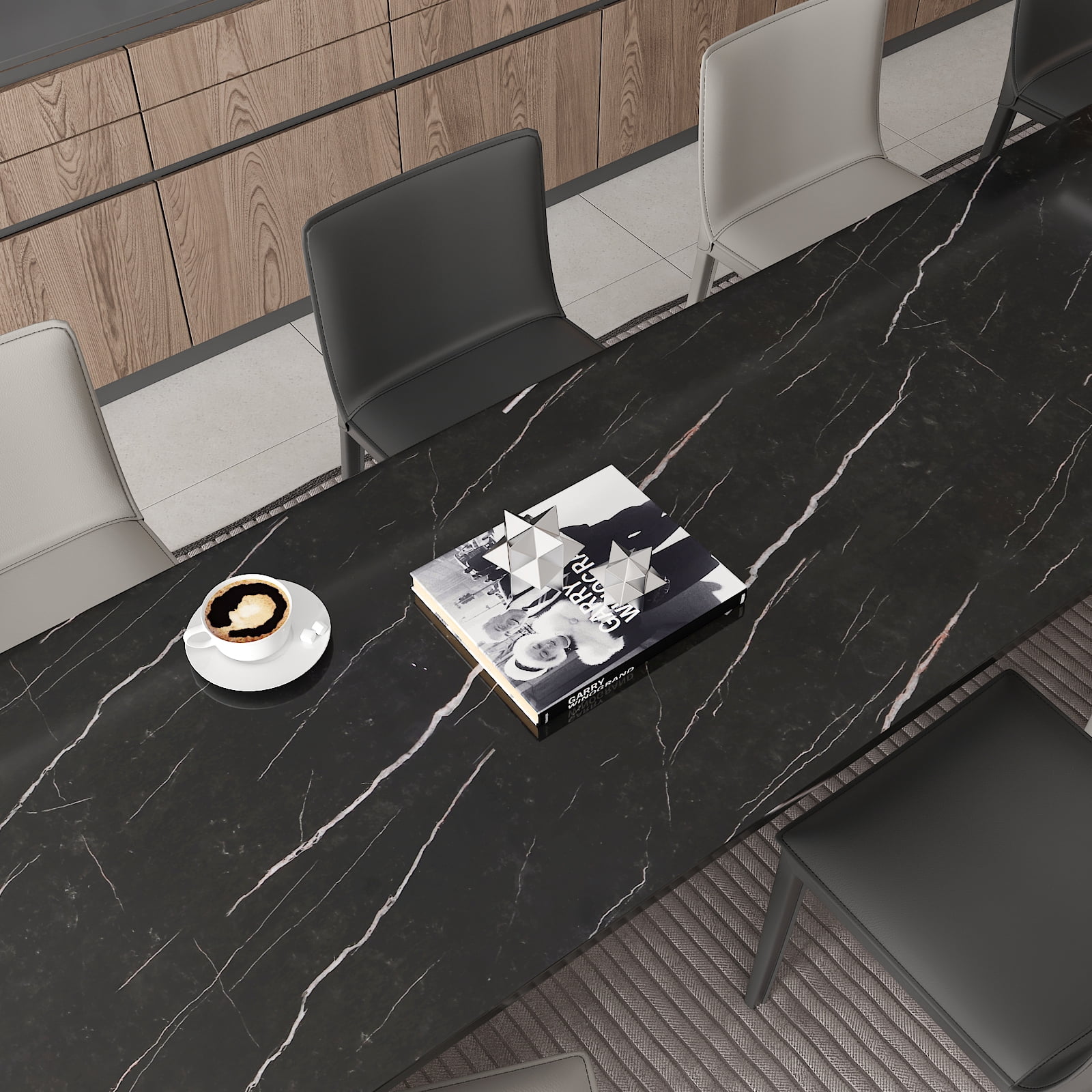 CHIHUT Light Black Marble Contact Paper for Countertop Waterproof Peel and Stick Marble Wallpaper for Bathroom Glossy Wall Paper Self Adhesive Removable Vinyl Roll for Kitchen Cabinet 12"x100"
