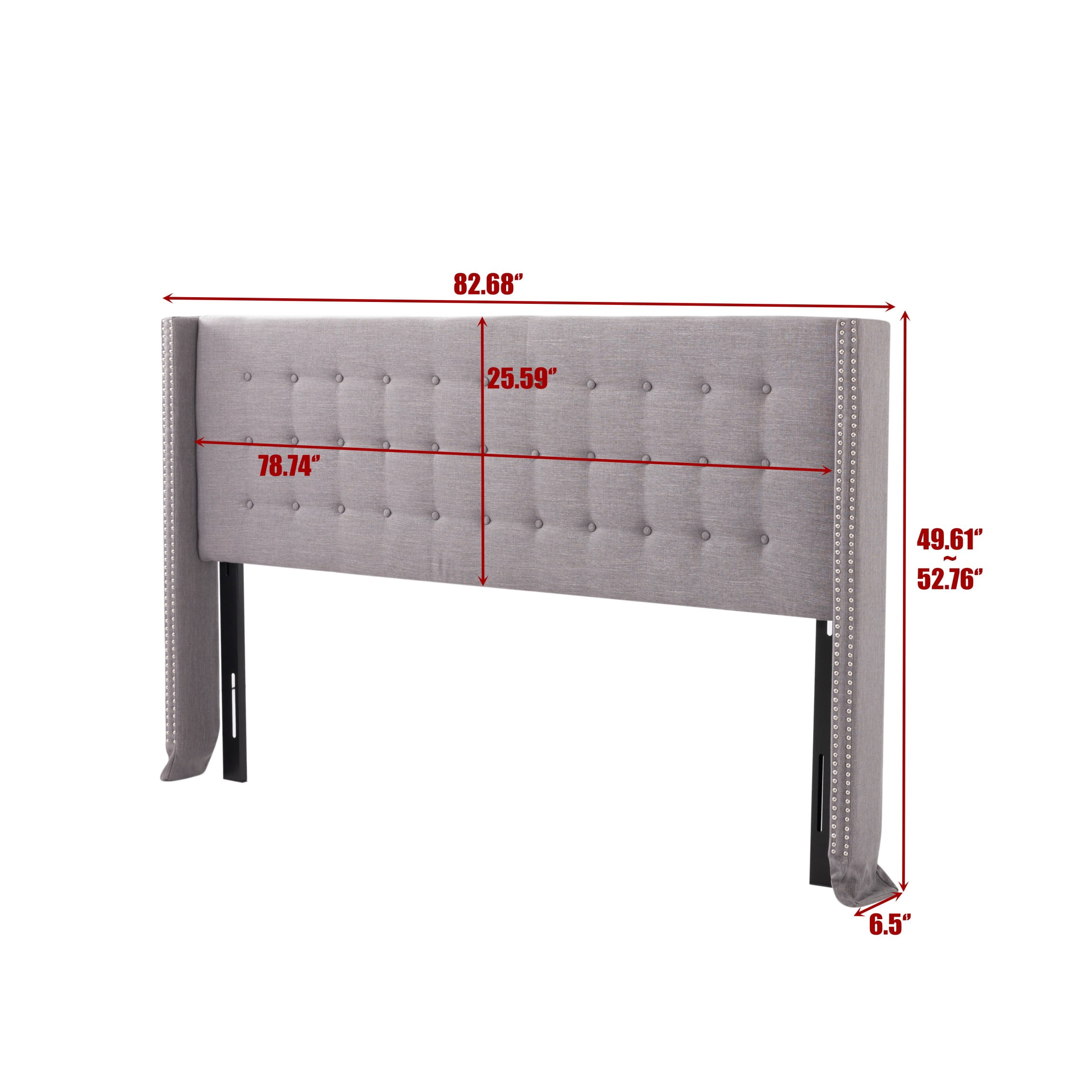 BSHTI Upholstered Headboard for King Bed, Linen Fabric,Tufted Button Design for Bedroom, Adjustable Foam Headboard for King Bed, Easy Assembly, Grey