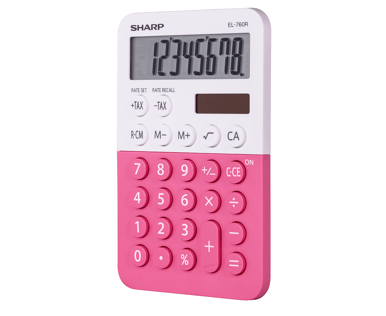 Sharp EL760RPK Student Desktop Calculator for Elementary & Middle School, XL 8-Digit Display, Twin Power, Inclined Screen, Tax Keys & Constant Calculation Function