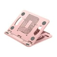 thumbnail image 2 of Soporte para computadora portátil, soporte plegable para computadora portátil, base portátil, estación de ángulo ajustable, elevador para portátil, Rosa, 2 of 8