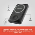 thumbnail image 3 of RadioShack 10,000 MAH 3 in 1 Magnetic Power Bank and Portable Charger With Foldable Stand For Smart Phone and Smart Watch 2309285, 3 of 7