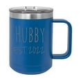 thumbnail image 1 of Hubby Est. 2022 Established Stainless Steel Vacuum Insulated 15 Oz Engraved Double-Walled Travel Coffee Mug with Slider Lid, 1 of 1