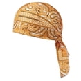 thumbnail image 2 of Breathable Paisley Skull Cap for Men & Women - Elastic Moisture Wicking Head Wrap, Quick Dry Bandana Hat for Biking, Motorcycle, Running, Hip Hop Orange one size, 2 of 8