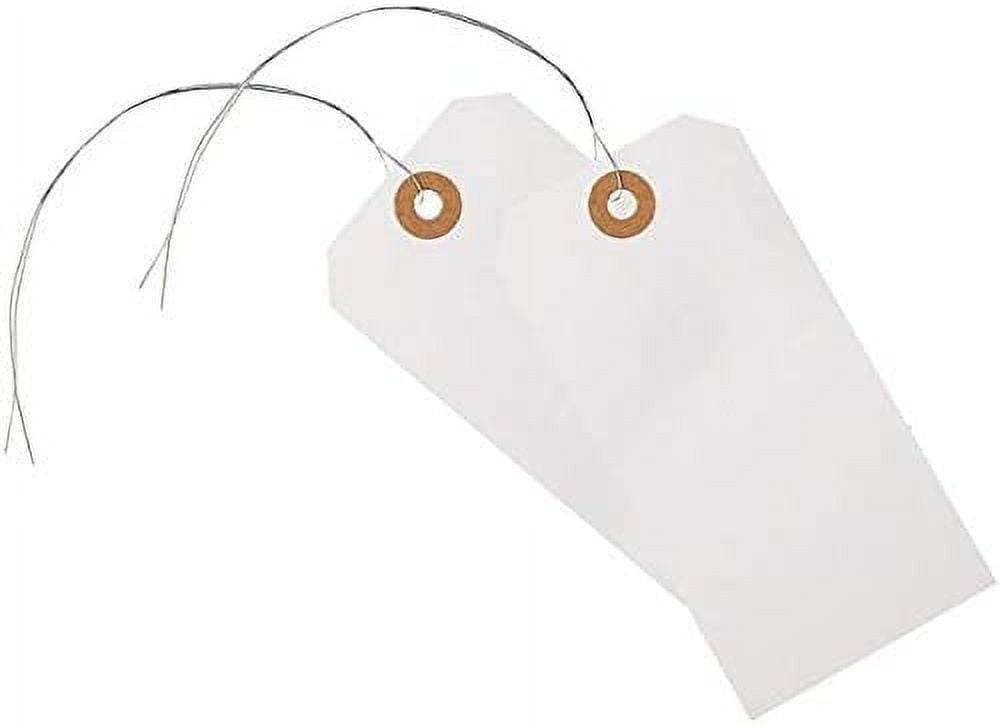  180 Pcs Blank Hang Tags with Wire Attached, 4 3/4 x 2
