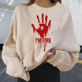thumbnail image 2 of EHQJNJ Chandails en Molleton pour Femmes Sans Capuche Doux Mode Décontractée Manches Longues Col Rond Chandails en Molleton Imprimés Pull Sans Capuche Chandails en Molleton Surdimensionnés de Noël, 2 of 6