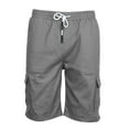 thumbnail image 3 of JIKNTTR Men's Summer Beach Shorts Summer Solid Color Plus Size Casual Shorts Fashionable Woven Cargo Shorts With Pockets Mens Drawstring Casual Shorts, 3 of 5