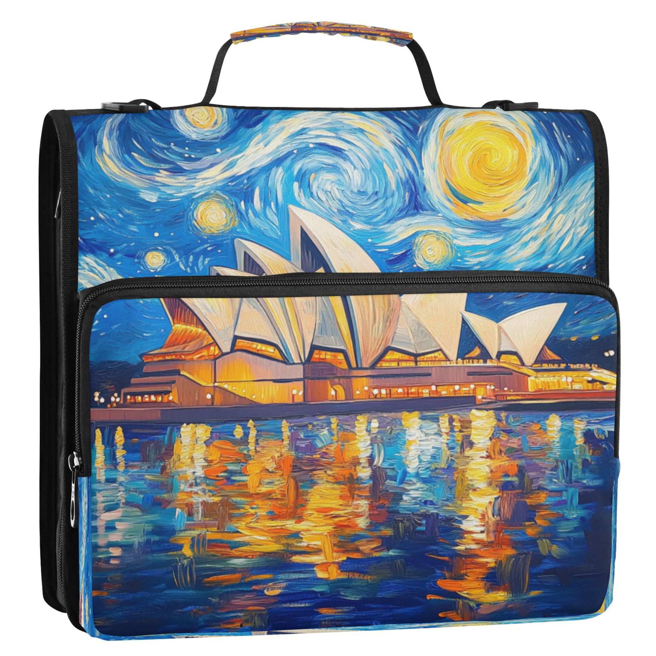 YAZAOO Zipper Binder trapper keeper Documents Organized Design Starlit Symphony Printed