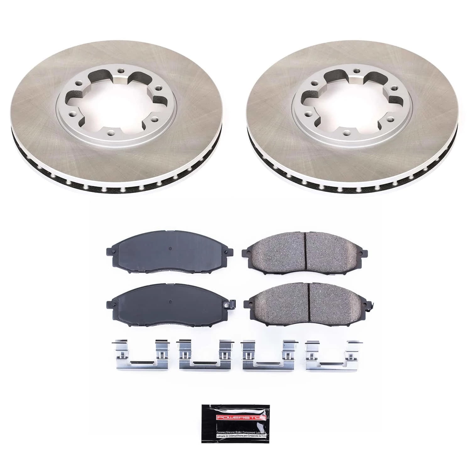 PowerStop Front Semi-Coated Rotor and Low-Dust Ceramic Brake Pad Kit SC1176
